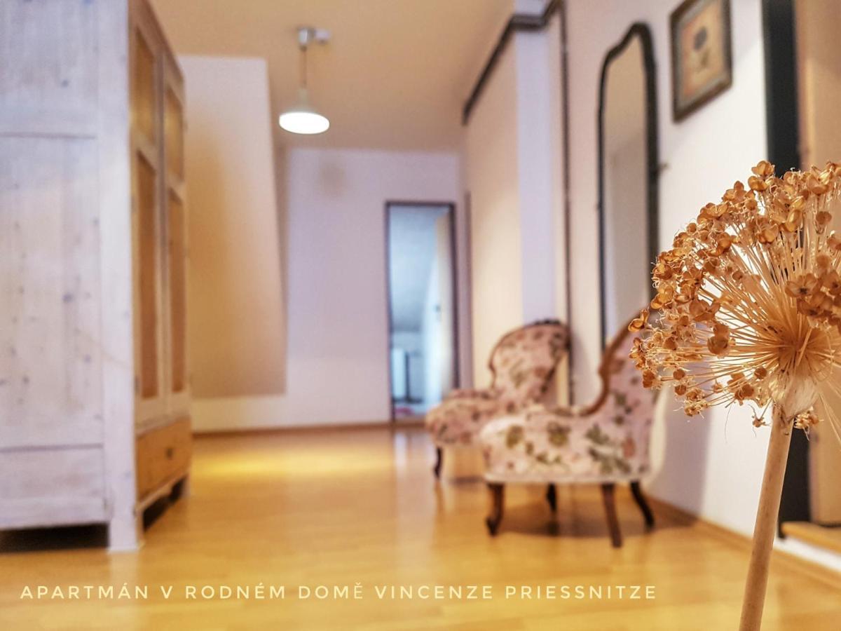 Apartmá v Rodném domě Vincenze Priessnitze v centru lázní Jeseník Extérieur photo